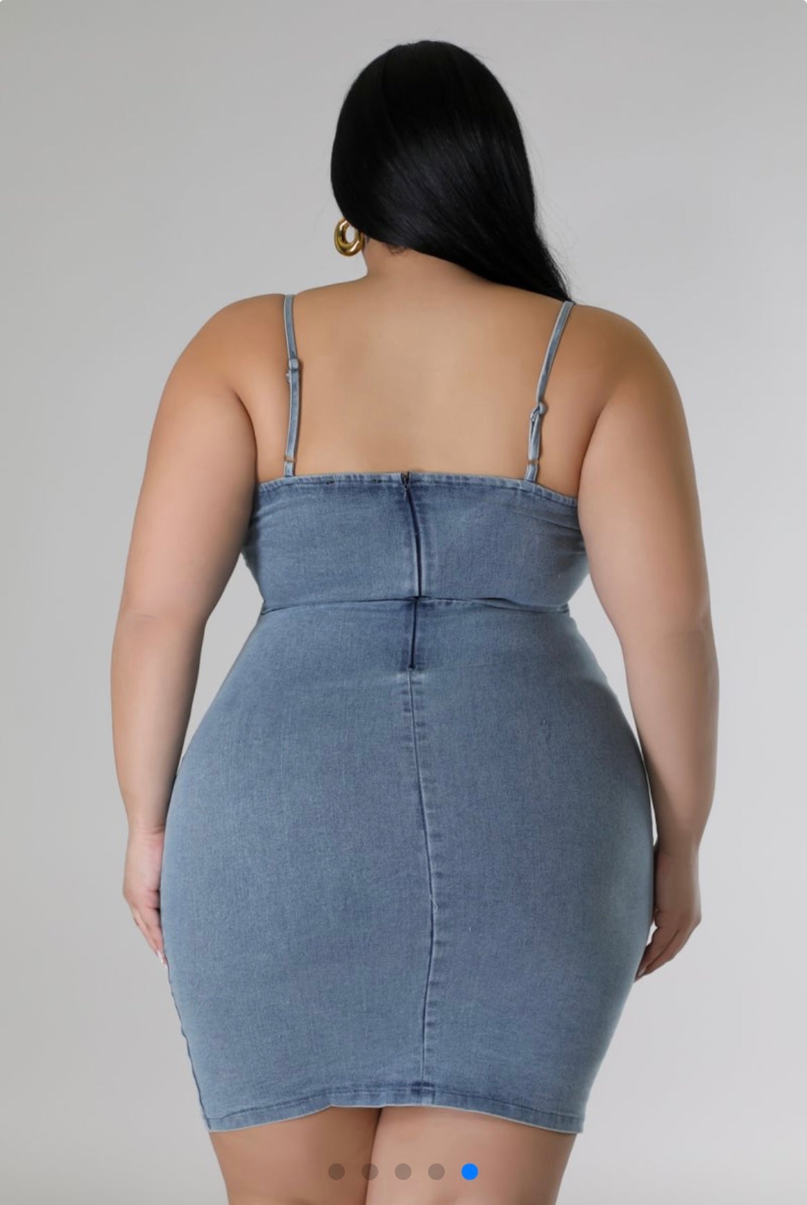 Denim Fitted Dress Plus